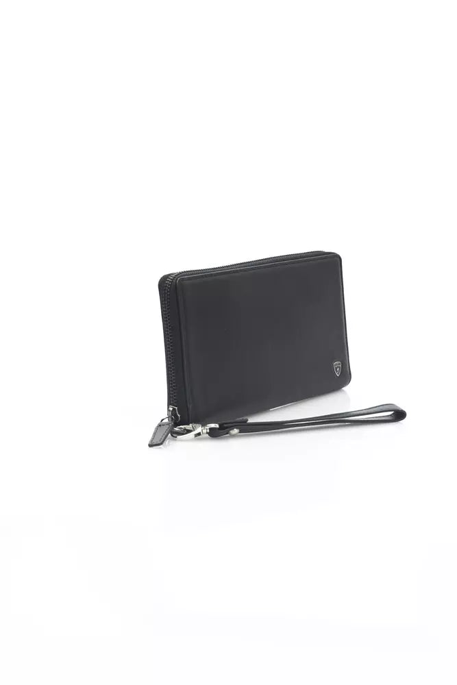 Automobili Lamborghini Black Calfskin Men Men's Wallet