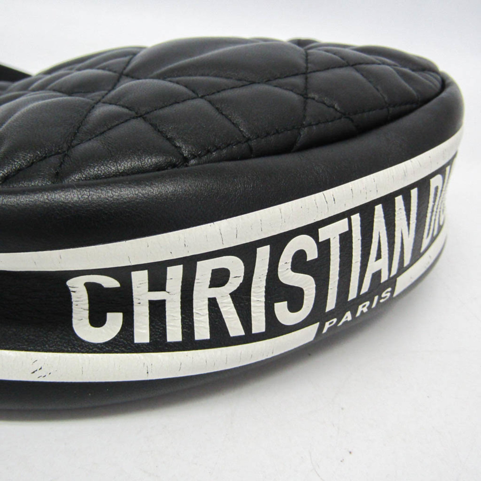 Christian Dior Vibe Hobo Cannage Quilt Lambskin Black Leather Handbag (Pre-Owned)