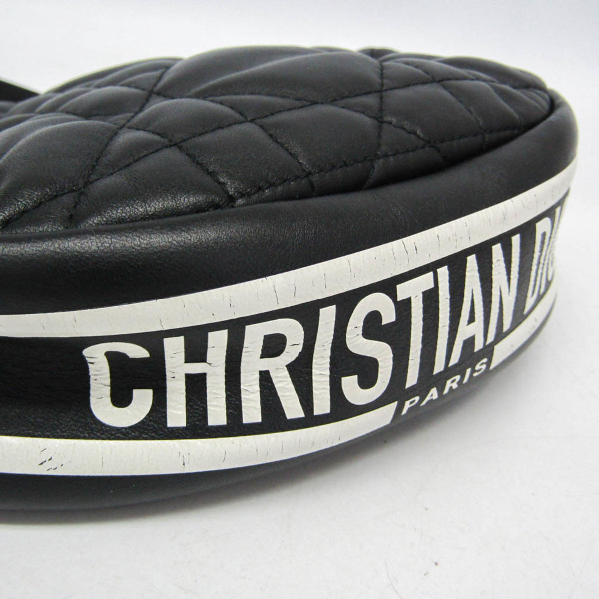Christian Dior Vibe Hobo Cannage Quilt Lambskin Black Leather Handbag (Pre-Owned)