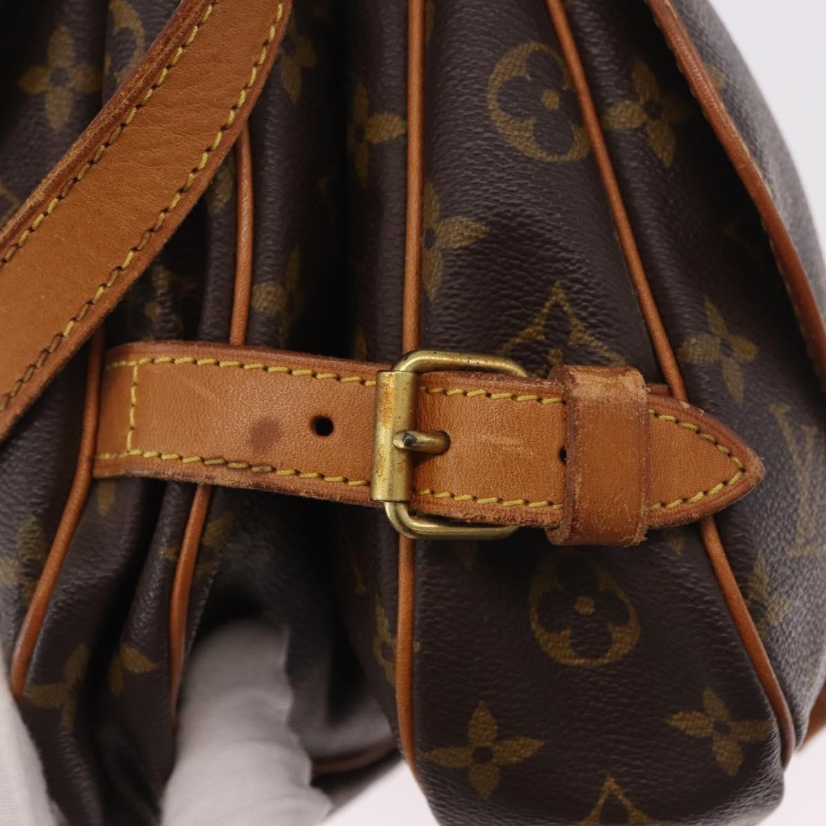 Louis Vuitton Saumur Handbag Monogram Canvas Brown Canvas Handbag (Pre-Owned)