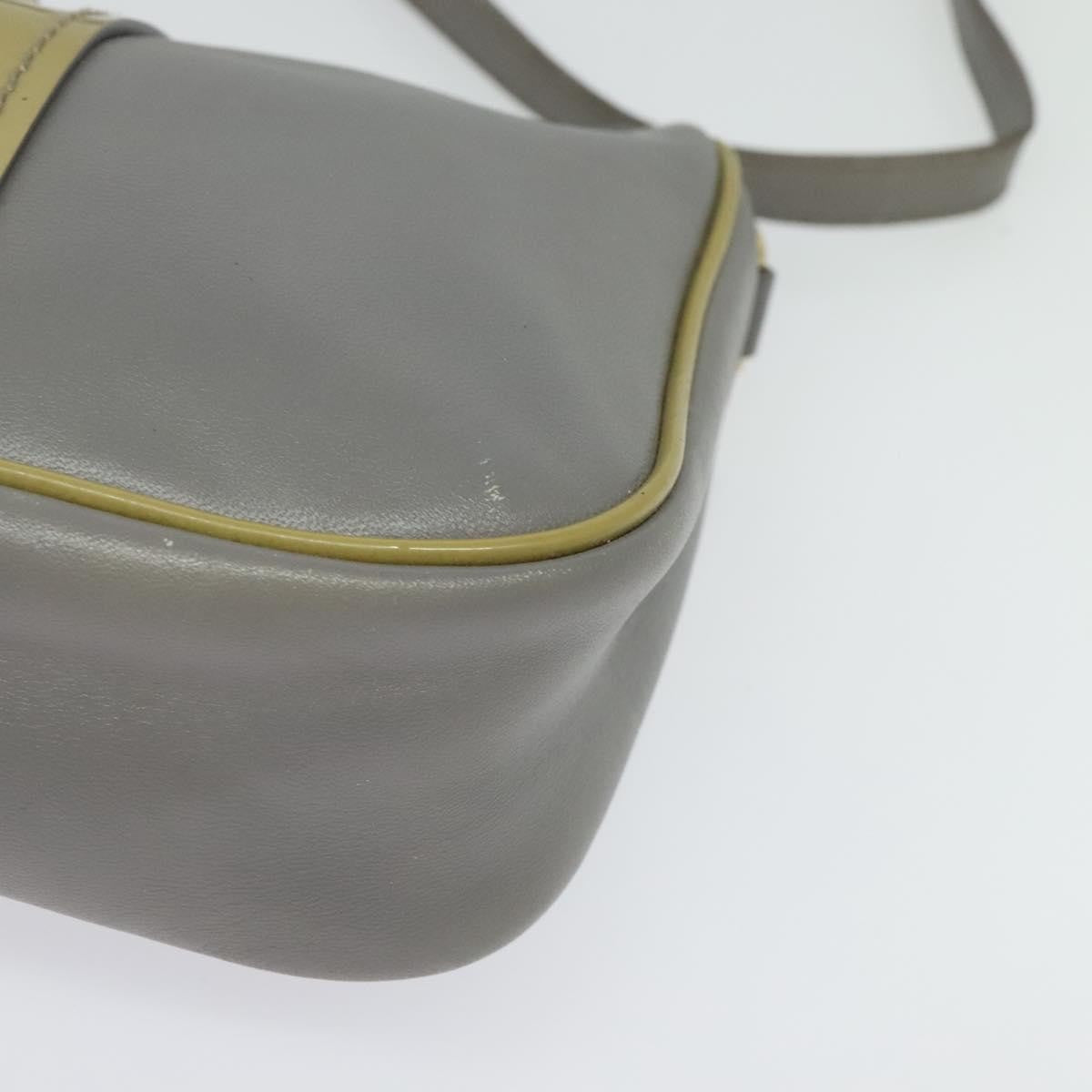Salvatore Ferragamo Vala Leather Gray Leather Shoulder Bag Bag (Pre-Owned)