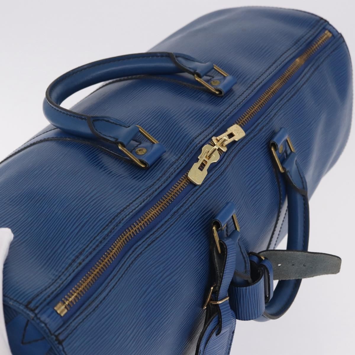 Louis Vuitton Keepall Epi Leather Blue Leather Travel Bag Bag (Pre-Owned)