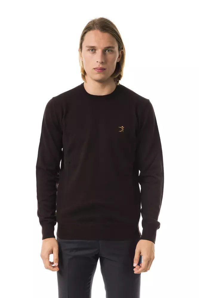 Uominitaliani Brown Merino Wool Men Men's Sweater