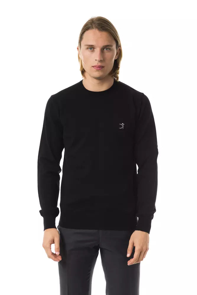 Uominitaliani Black Merino Wool Men's Men's Sweater