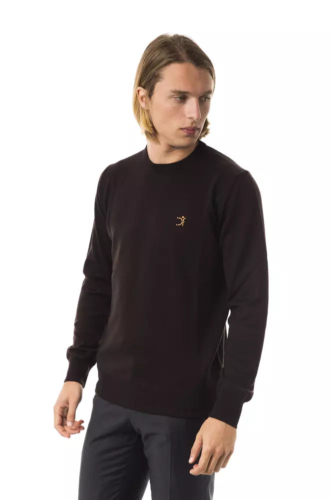 Uominitaliani Brown Merino Wool Men Men's Sweater