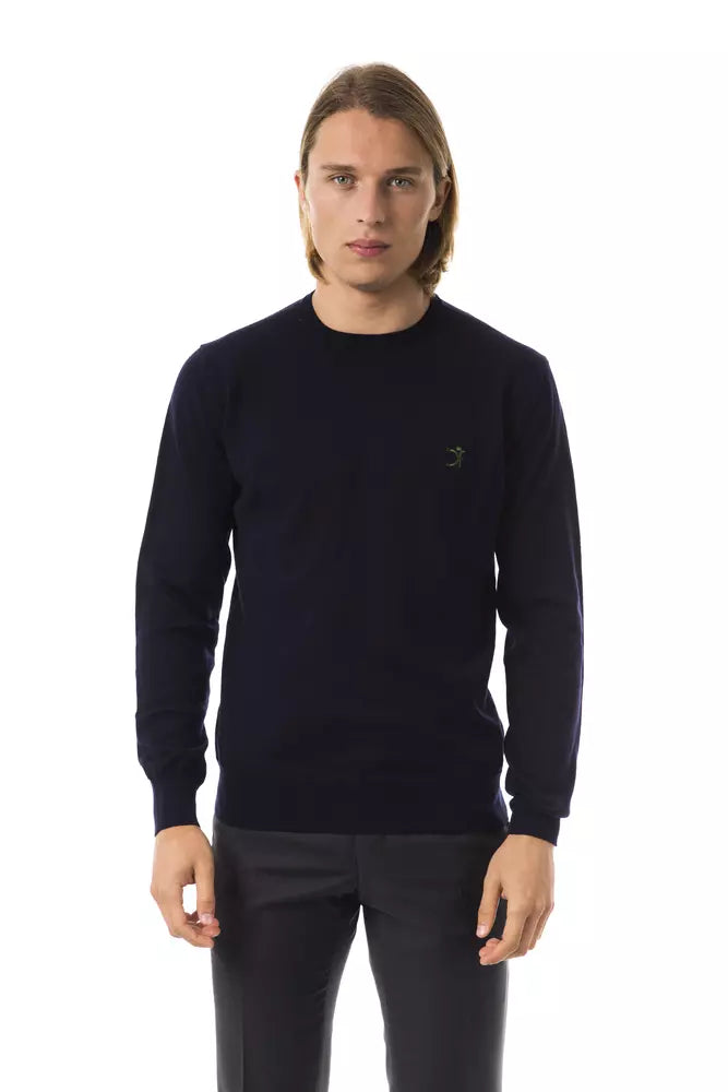 Uominitaliani Blue Merino Wool Men Men's Sweater