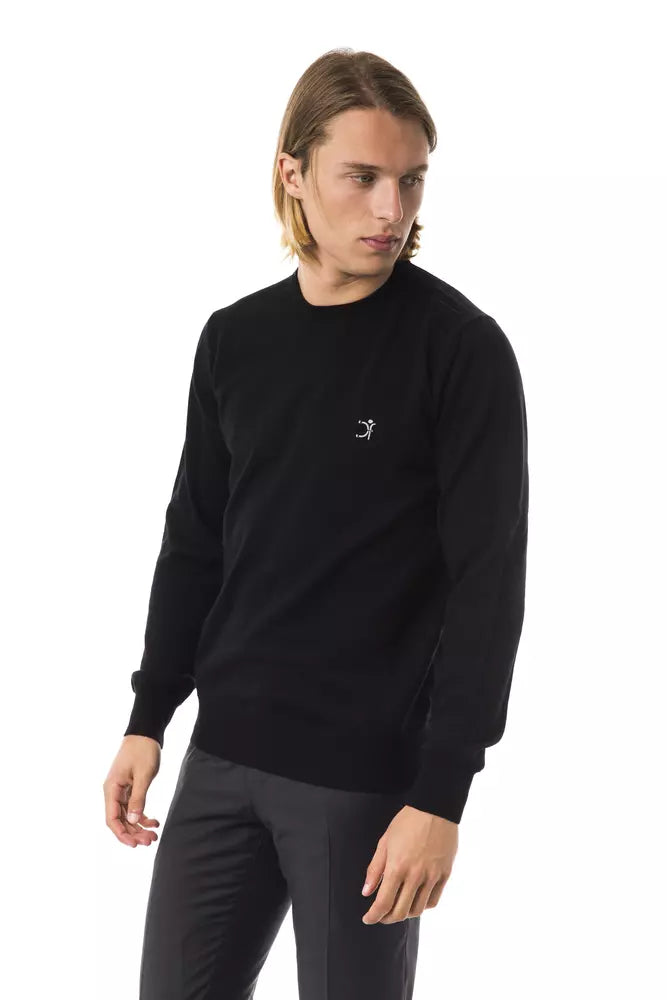 Uominitaliani Black Merino Wool Men's Men's Sweater