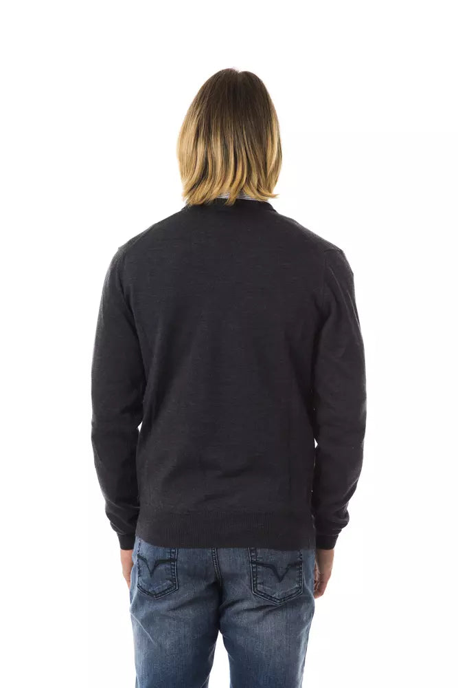 Uominitaliani Gray Merino Wool Men Men's Sweater
