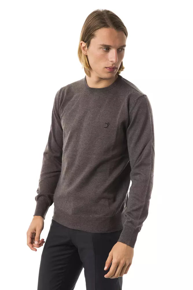 Uominitaliani Gray Merino Wool Men Men's Sweater