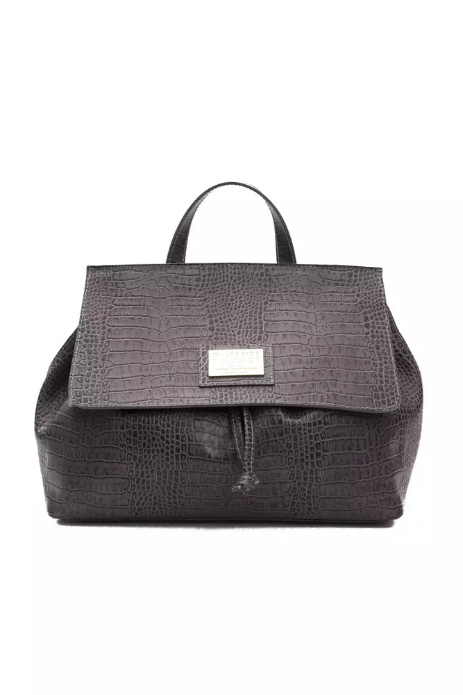 Pompei Donatella Gray Leather Women Shoulder Women's Bag