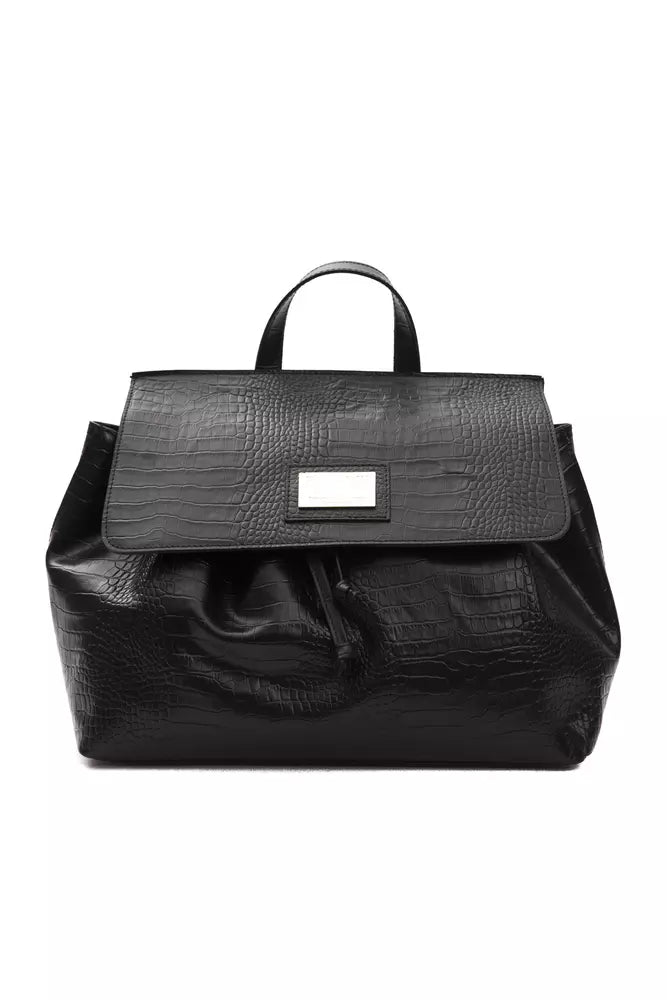 Pompei Donatella Black Leather Women Shoulder Women's Bag
