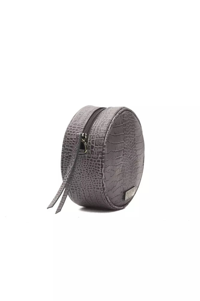 Pompei Donatella Gray Leather Women Crossbody Women's Bag