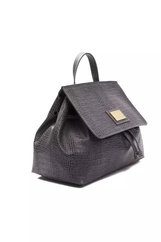Pompei Donatella Gray Leather Women Shoulder Women's Bag