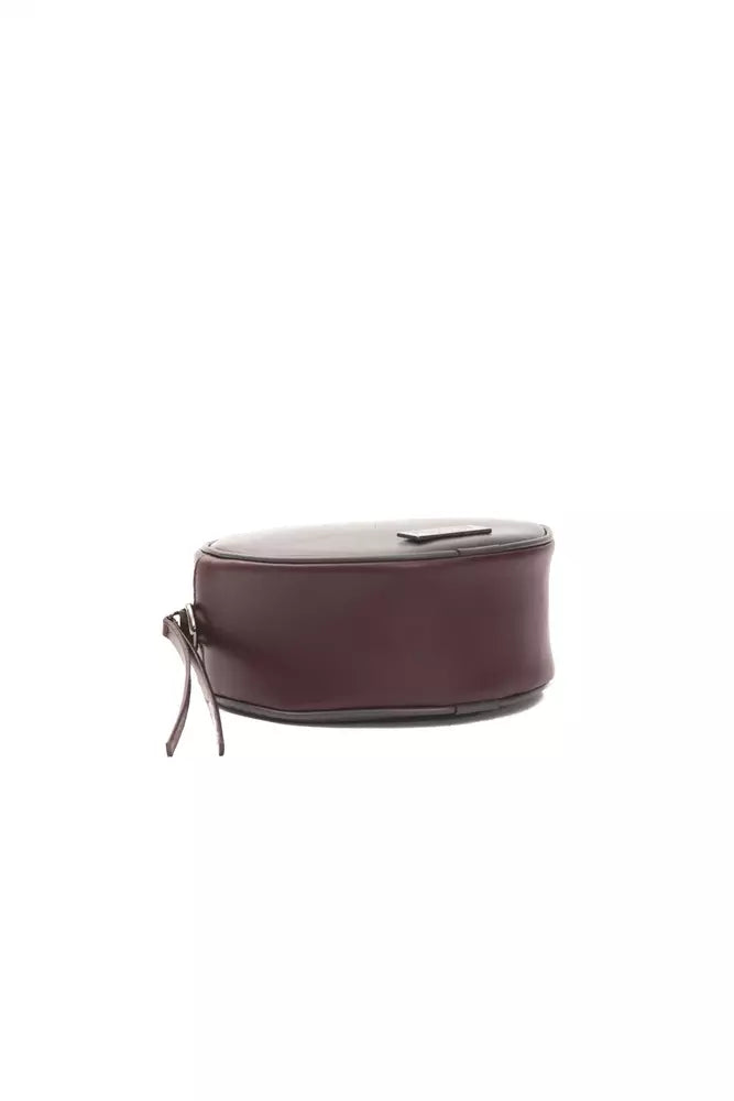 Pompei Donatella Chic Burgundy Small Oval Crossbody Women's Bag