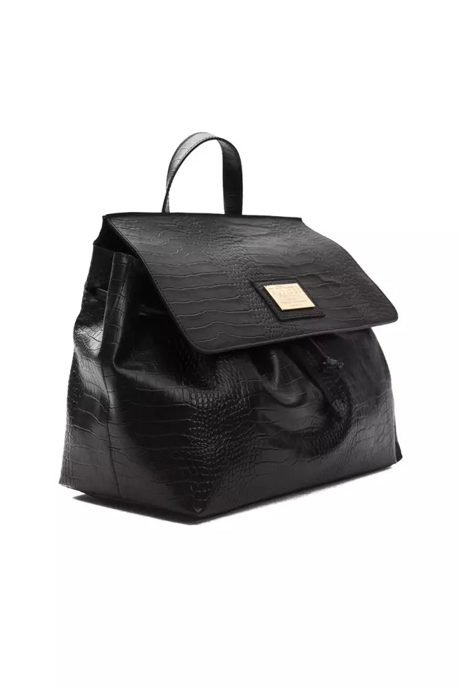 Pompei Donatella Black Leather Women Shoulder Women's Bag
