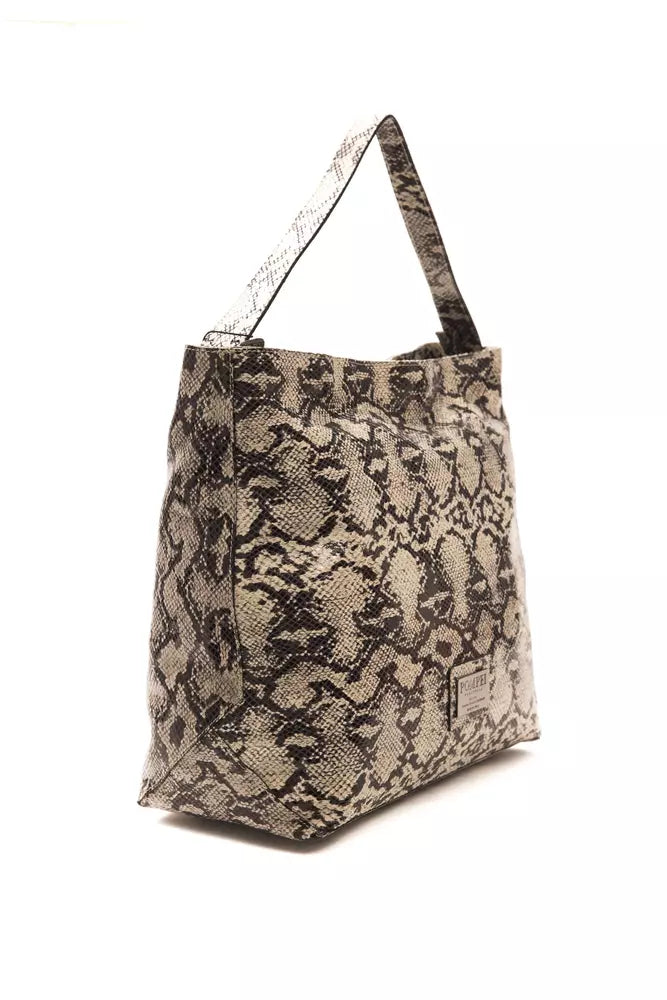 Pompei Donatella Gray Leather Women Shoulder Women's Bag