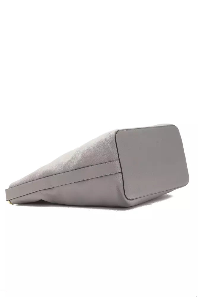 Pompei Donatella Gray Leather Women Shoulder Women's Bag