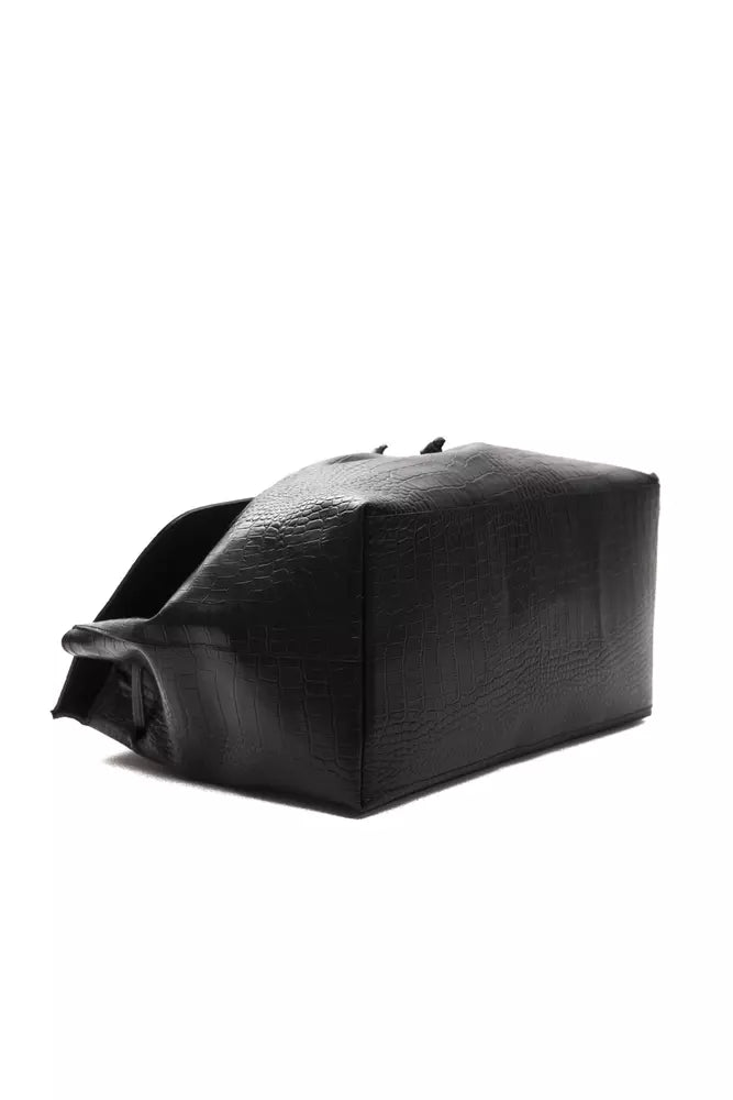 Pompei Donatella Black Leather Women Shoulder Women's Bag