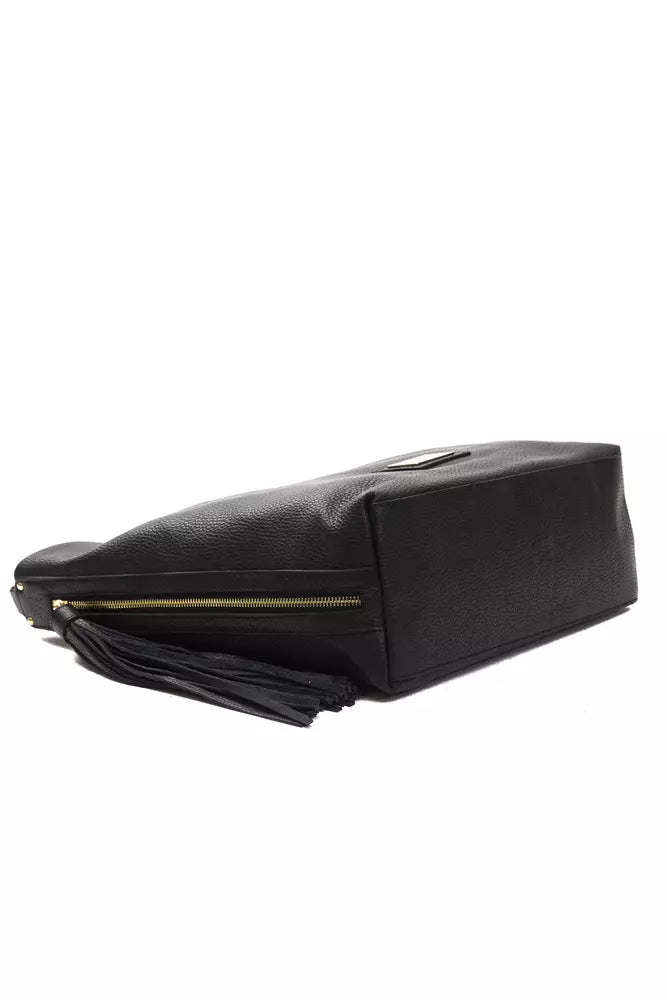 Pompei Donatella Black Leather Women Shoulder Women's Bag