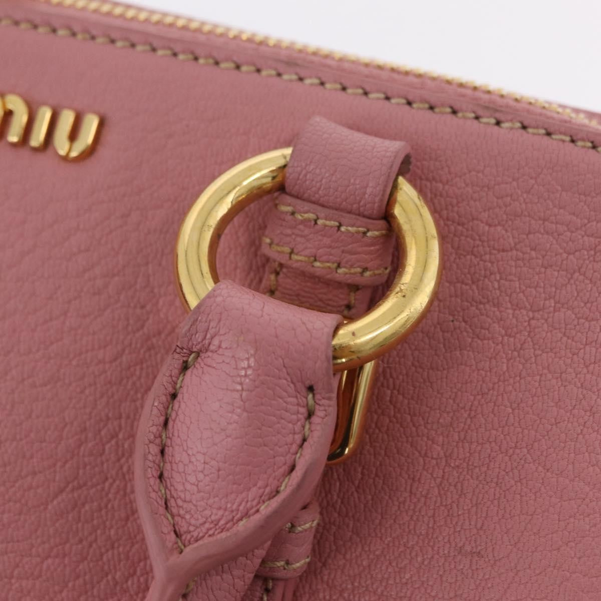Miu Miu Madras Bowler Leather Pink Leather Handbag (Pre-Owned)