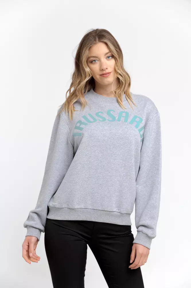 Trussardi Gray Cotton Women Women's Sweatshirt