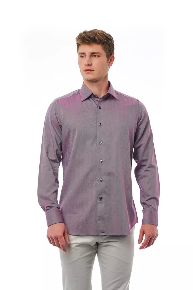 Bagutta Burgundy Cotton Men Men's Shirt