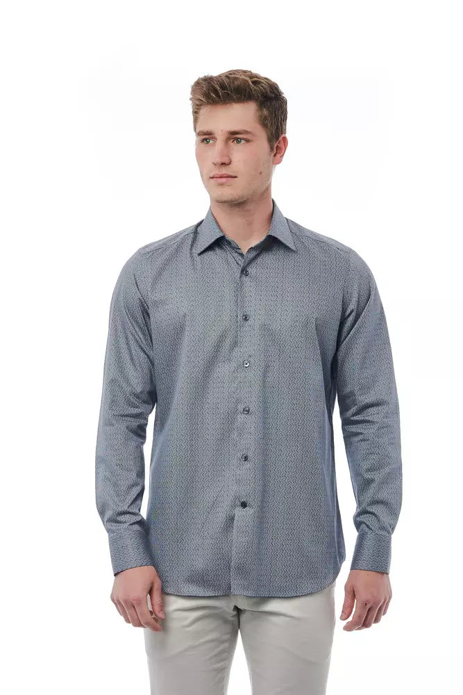 Bagutta Black Cotton Men Men's Shirt