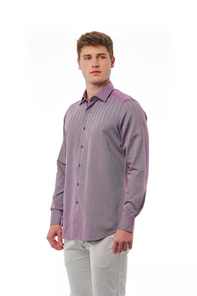 Bagutta Burgundy Cotton Men Men's Shirt