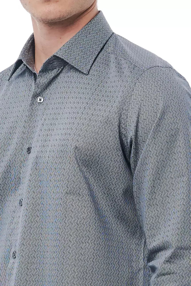 Bagutta Black Cotton Men Men's Shirt