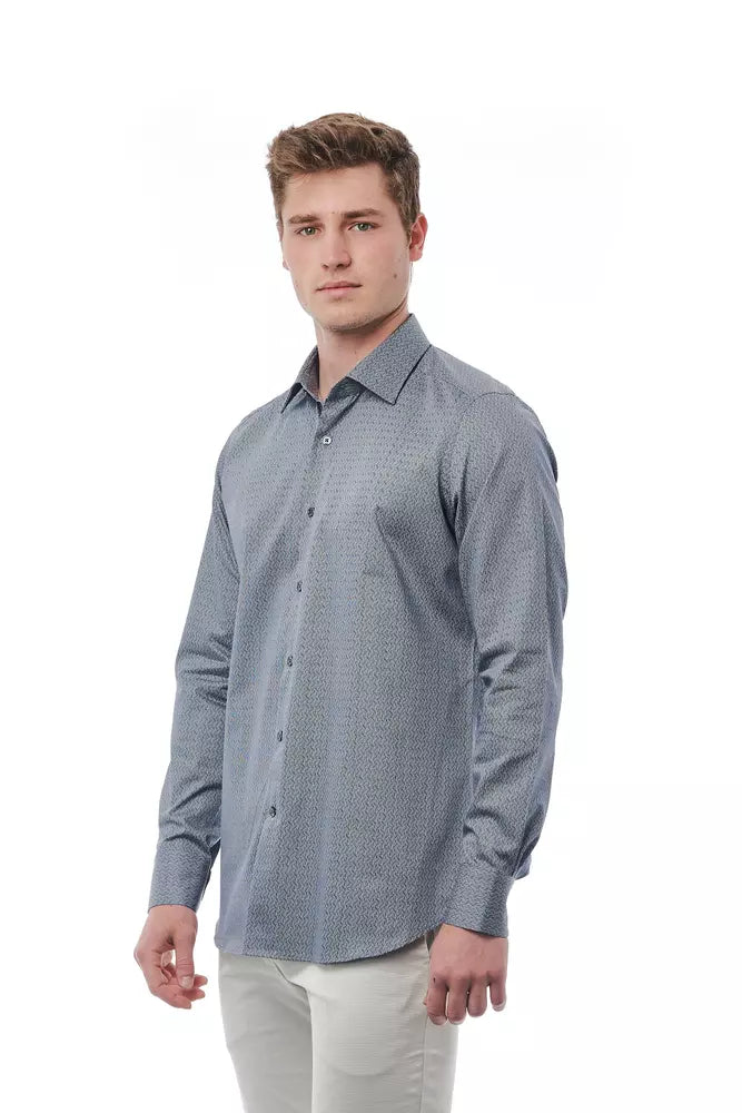 Bagutta Black Cotton Men Men's Shirt