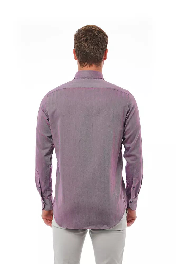 Bagutta Burgundy Cotton Men Men's Shirt