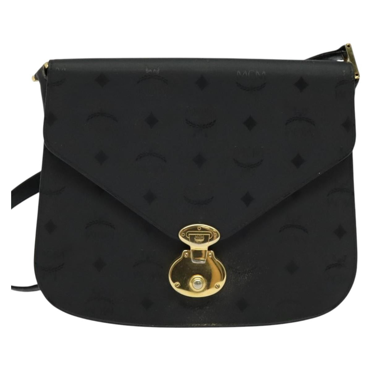 MCM Vintage Leather Black Canvas Handbag (Pre-Owned)