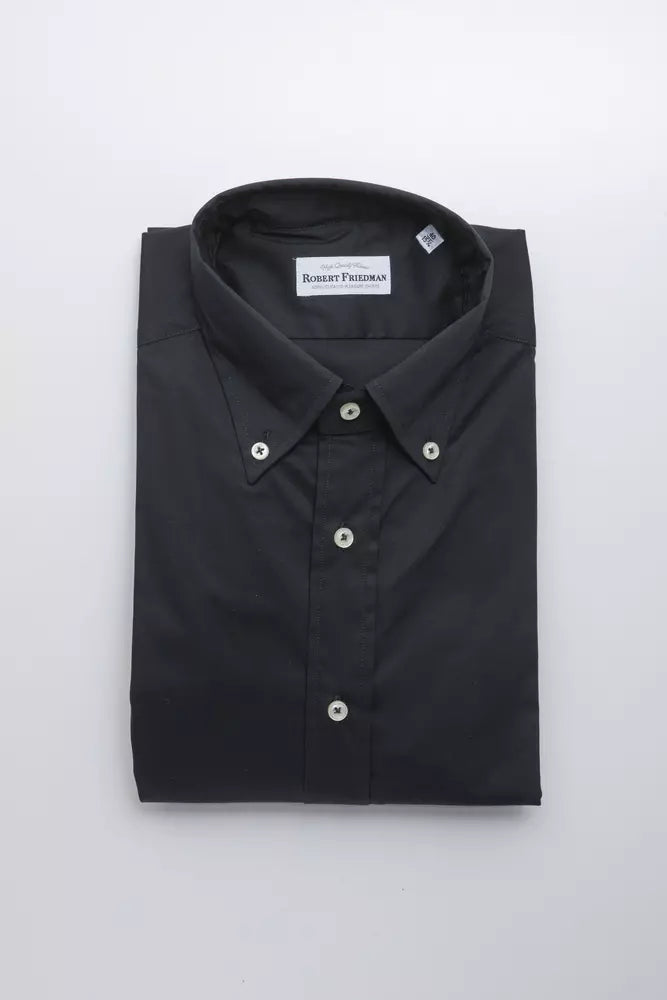 Robert Friedman Black Cotton Men Men's Shirt