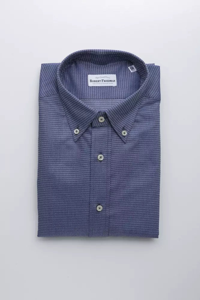 Robert Friedman Blue Cotton Men's Men's Shirt
