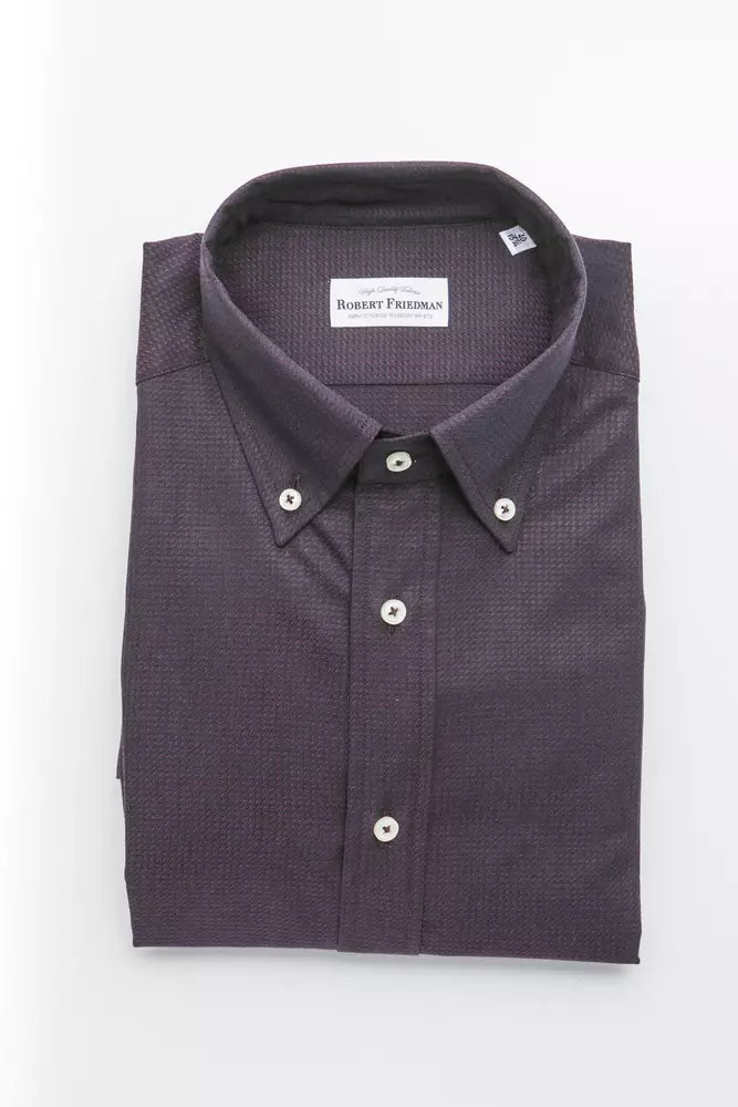 Robert Friedman Black Cotton Men's Men's Shirt