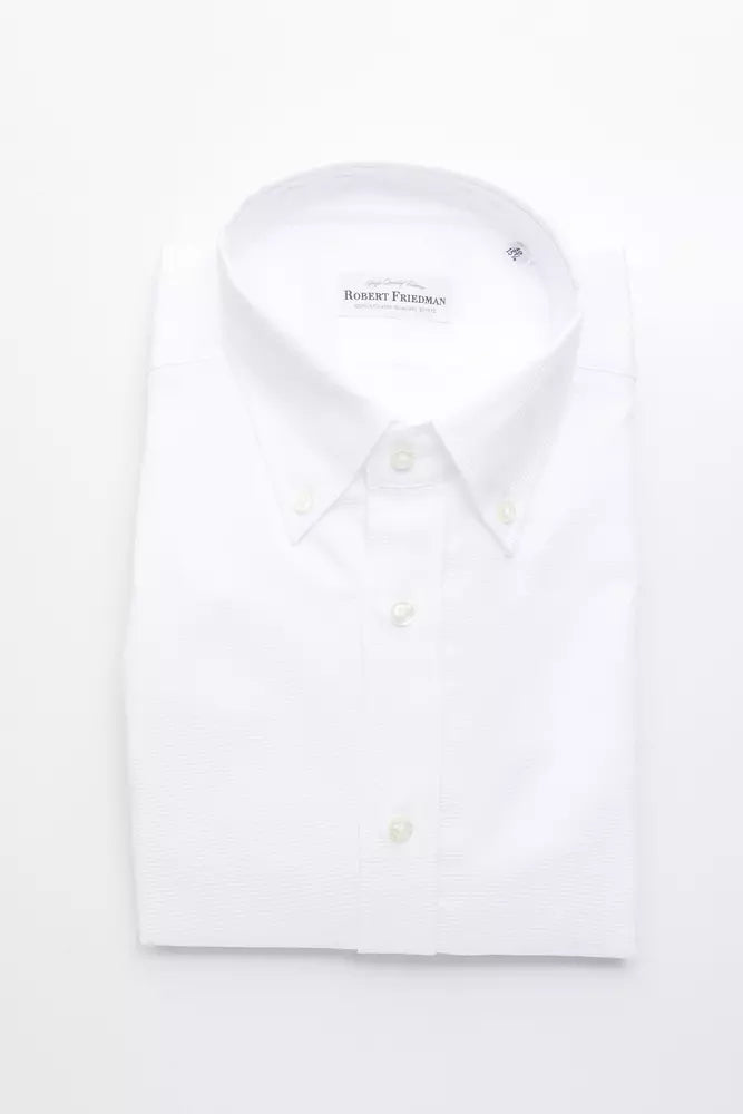 Robert Friedman White Cotton Men's Men's Shirt