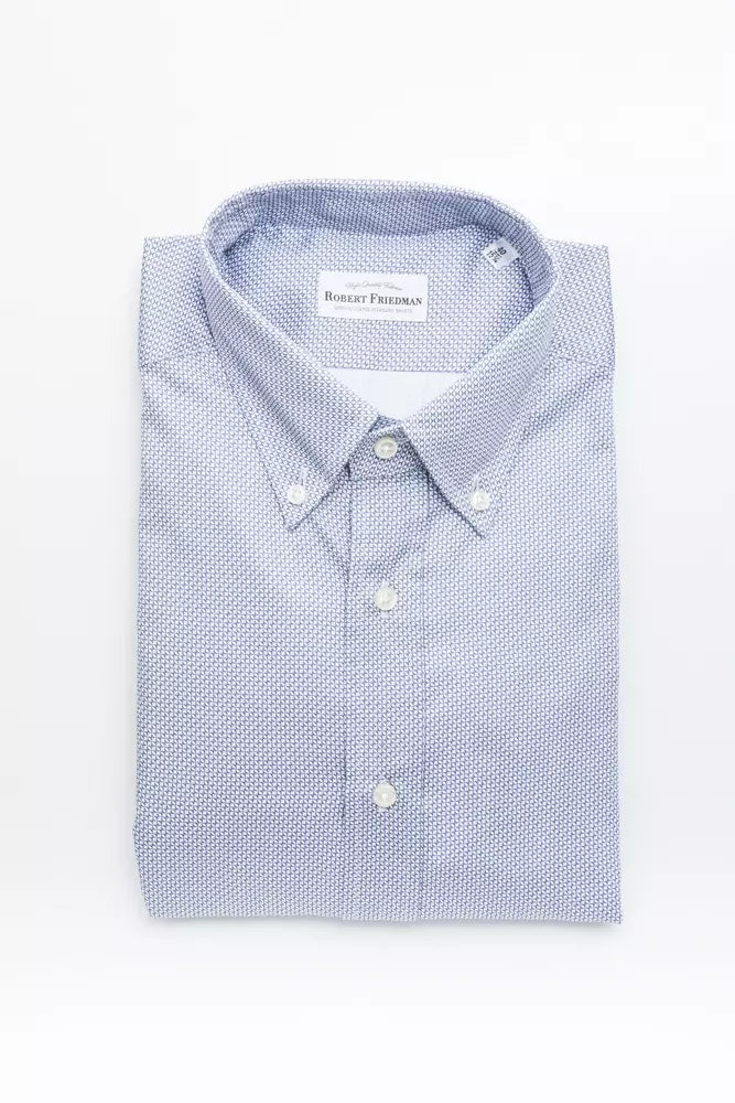 Robert Friedman Light Blue Cotton Men Men's Shirt