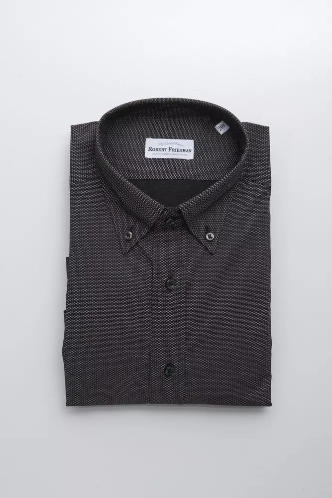 Robert Friedman Black Cotton Men's Men's Shirt