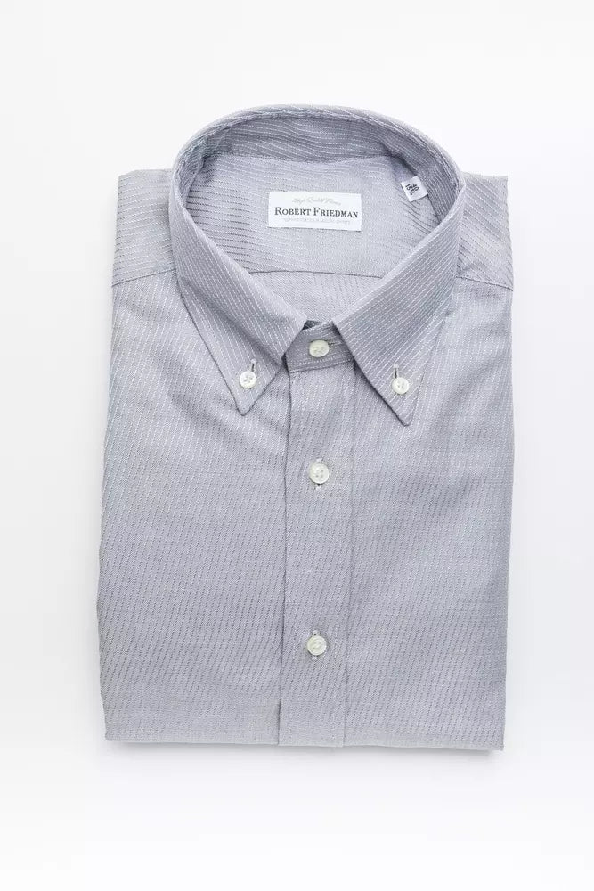 Robert Friedman Beige Cotton Men Men's Shirt