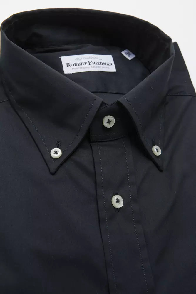 Robert Friedman Black Cotton Men Men's Shirt