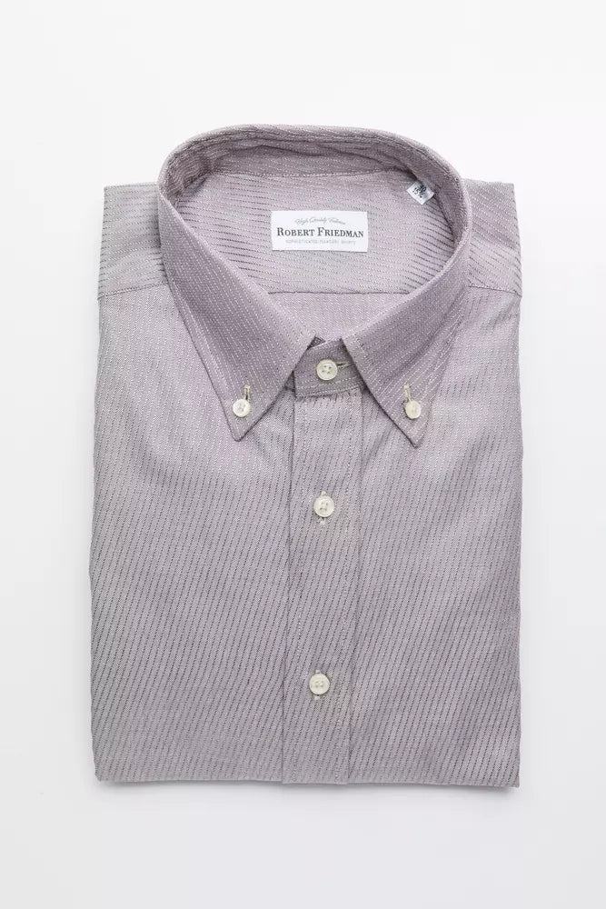 Robert Friedman Beige Cotton Men Men's Shirt