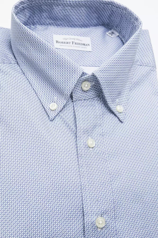 Robert Friedman Light Blue Cotton Men Men's Shirt