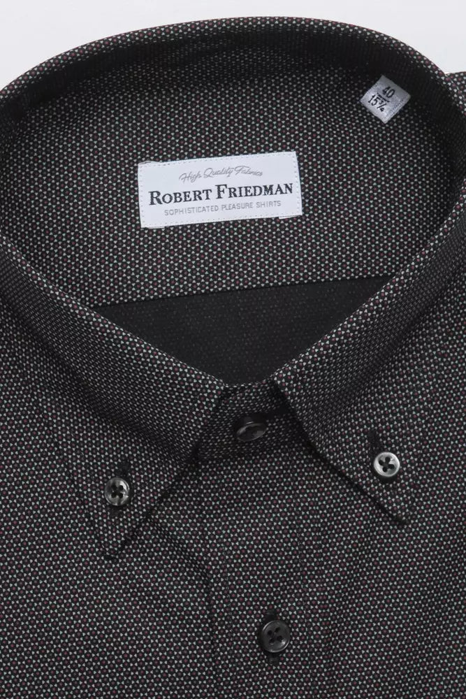 Robert Friedman Black Cotton Men's Men's Shirt