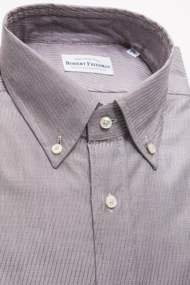 Robert Friedman Beige Cotton Men Men's Shirt