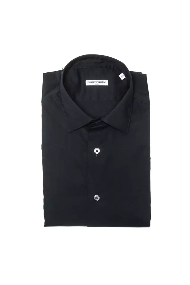 Robert Friedman Black Cotton Men Men's Shirt
