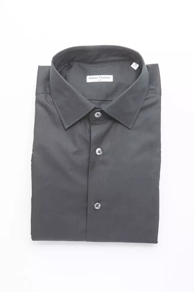 Robert Friedman Black Cotton Men's Men's Shirt