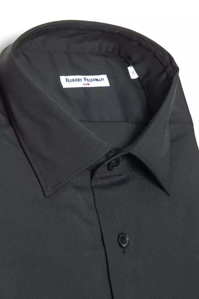 Robert Friedman Grey Cotton Men Men's Shirt