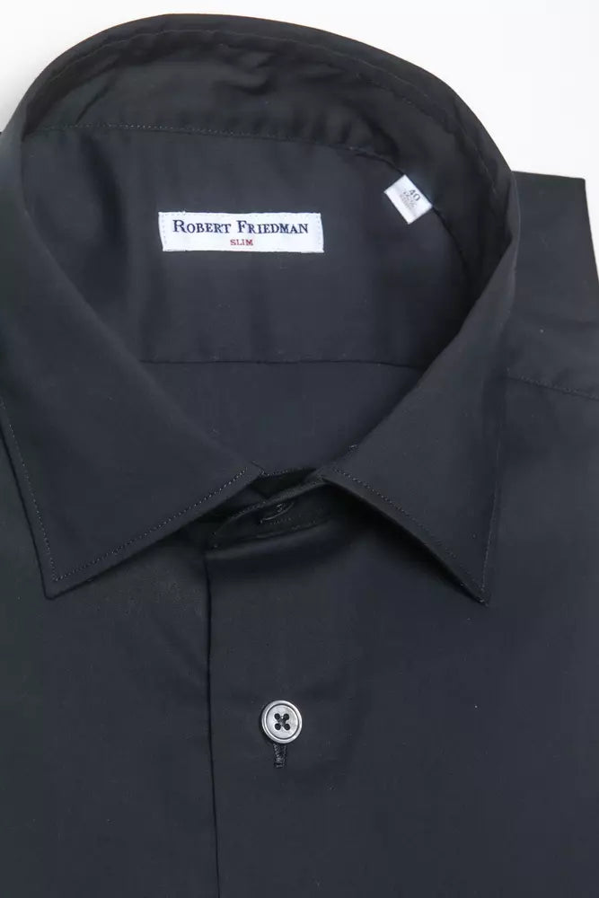 Robert Friedman Black Cotton Men Men's Shirt