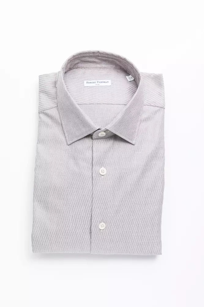 Robert Friedman Beige Cotton Men Men's Shirt