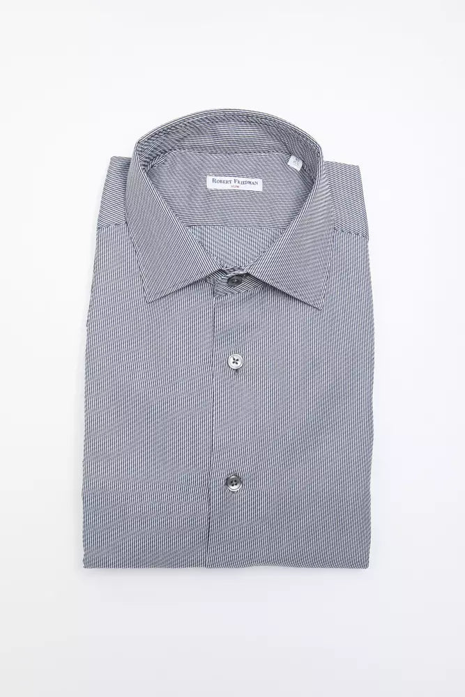 Robert Friedman Blue Cotton Men Men's Shirt